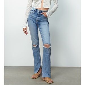 Zara High Rise Slim Flare Jeans